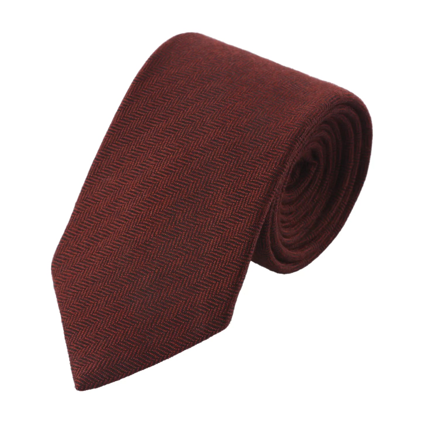 Herringbone Cashmere Tie in Red