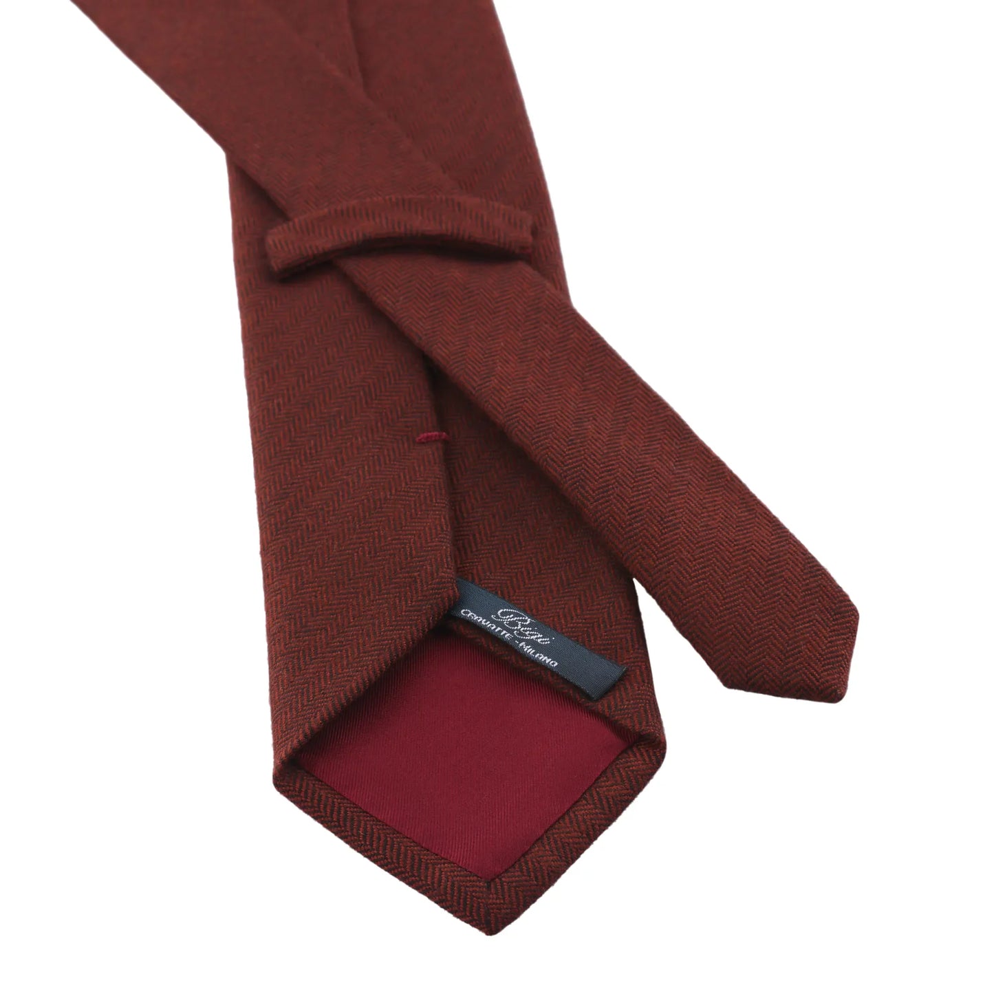 Herringbone Cashmere Tie in Red