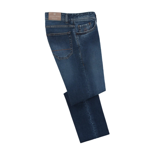 Slim-Fit Cotton Jeans in Denim Blue