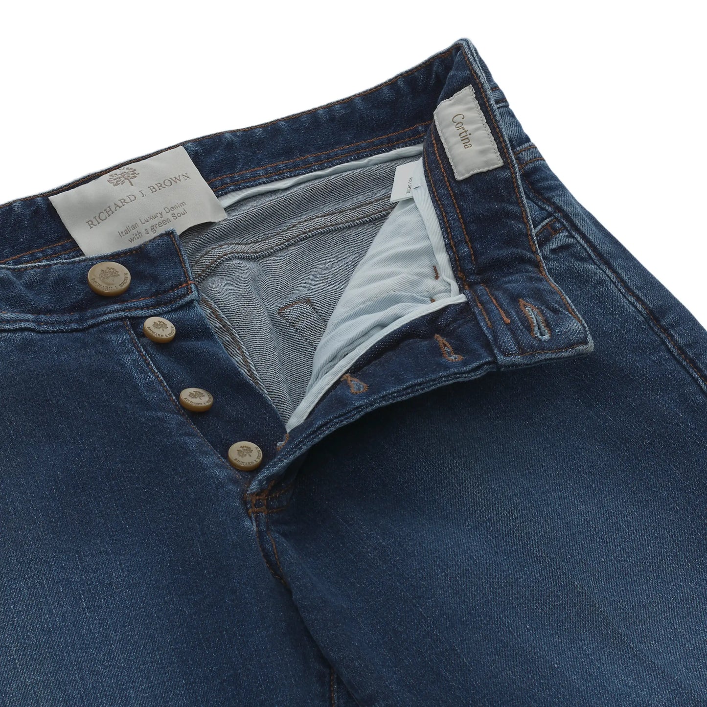 Slim-Fit Cotton Jeans in Denim Blue