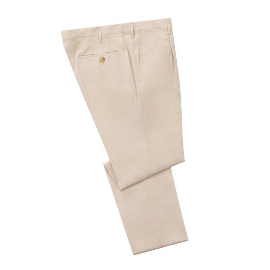 Rota Slim-Fit Elegant Pleated Cotton Twill Trousers in Beige - SARTALE