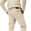 Slim-Fit-Hose aus Stretch-Baumwollsamt in Off White