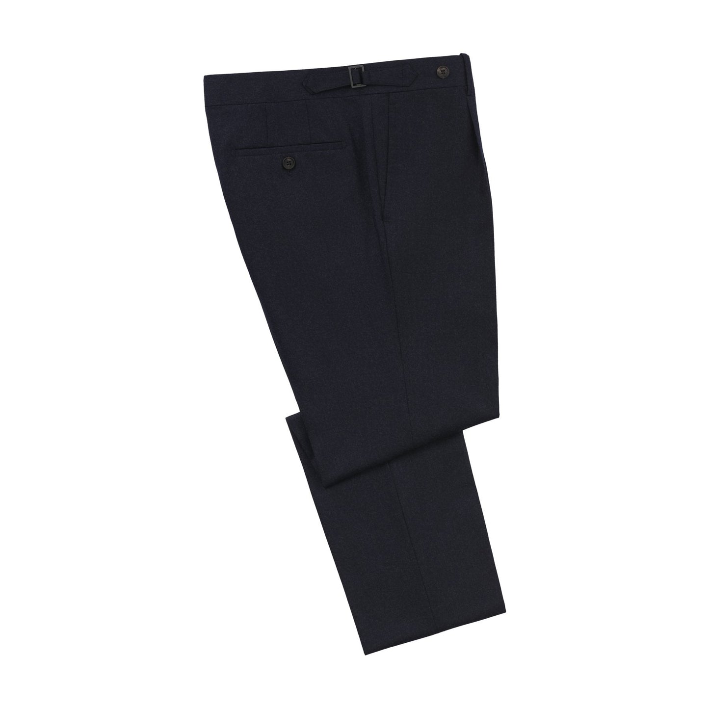 Rota Regular-Fit Virgin Wool Dark Blue Trousers with Buckle Waist Adjusters - SARTALE