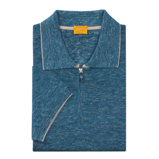 Svevo Silk and Linen-Blend Polo Shirt with Half Zip - SARTALE
