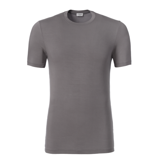 T-Shirt mit Rundhalsausschnitt in Grau