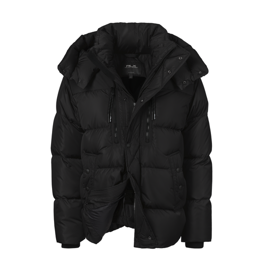 Hooded White Duck-Down Padded Jacket