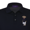 Nauticl Bear Cotton-Pique Polo-Shirt in Navy Blue