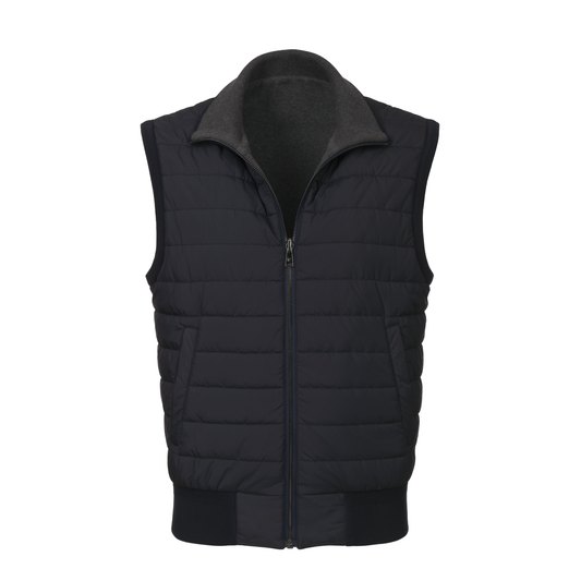 Cotton Knit Hybrid-Quilted Vest