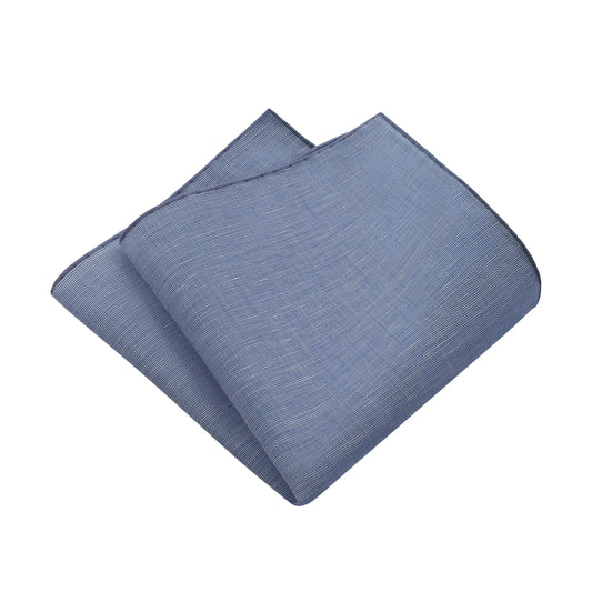 Linen and Cotton-Blend Pocket Square in Greyish Blue