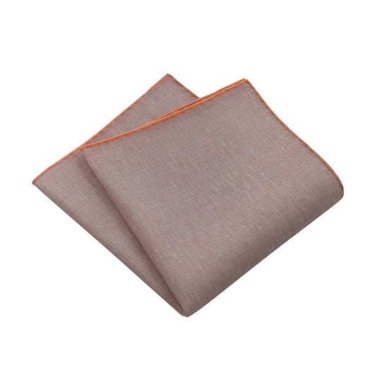 Linen and Cotton-Blend Pocket Square in Brown