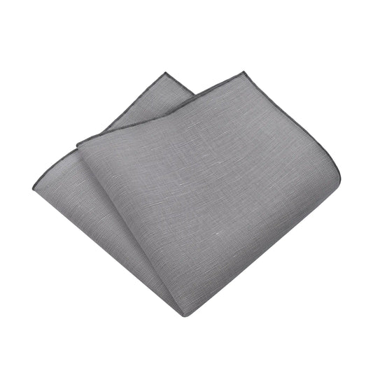 Cotton and Linen-Blend Pocket Square in Grey