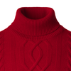 Piacenza Cashmere Turtleneck Cable-Knit Wool and Cashmere-Blend Sweater in Red - SARTALE