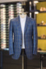 Single-Breasted Checked Cashmere and Silk-Blend Jacket in Light Blue