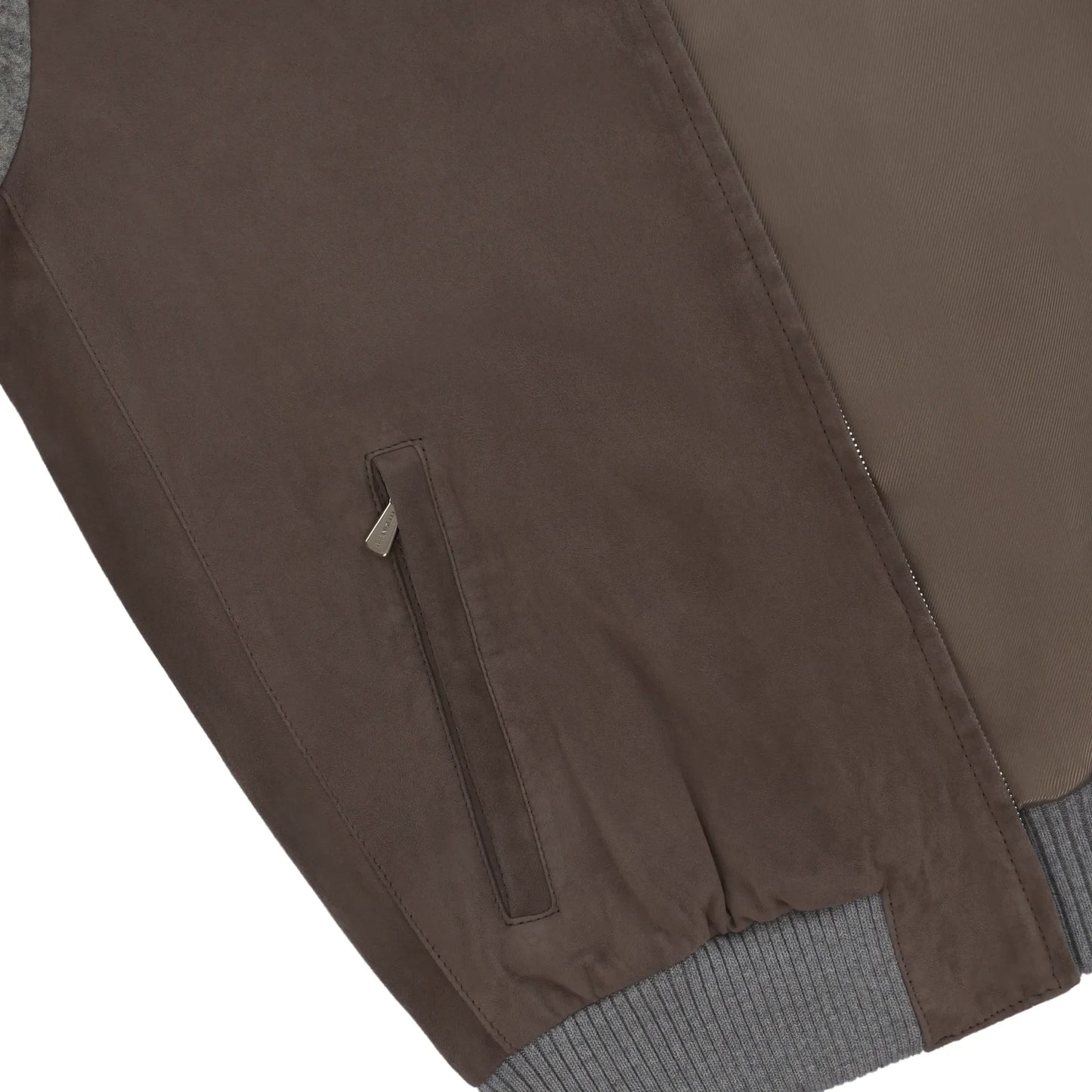 Cashmere and Leather Blouson in Taupe