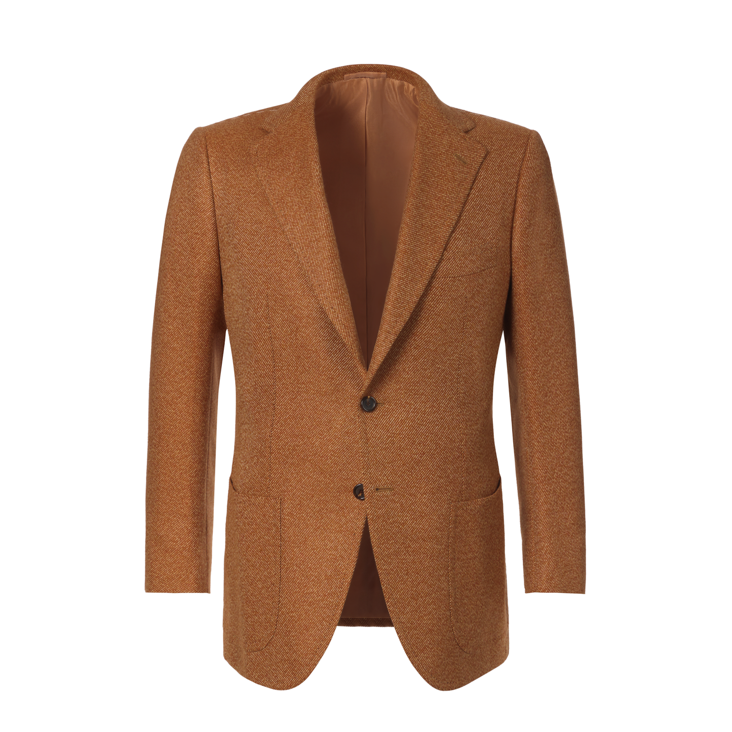 Single-Breasted Cashmere Jacket in Orange
