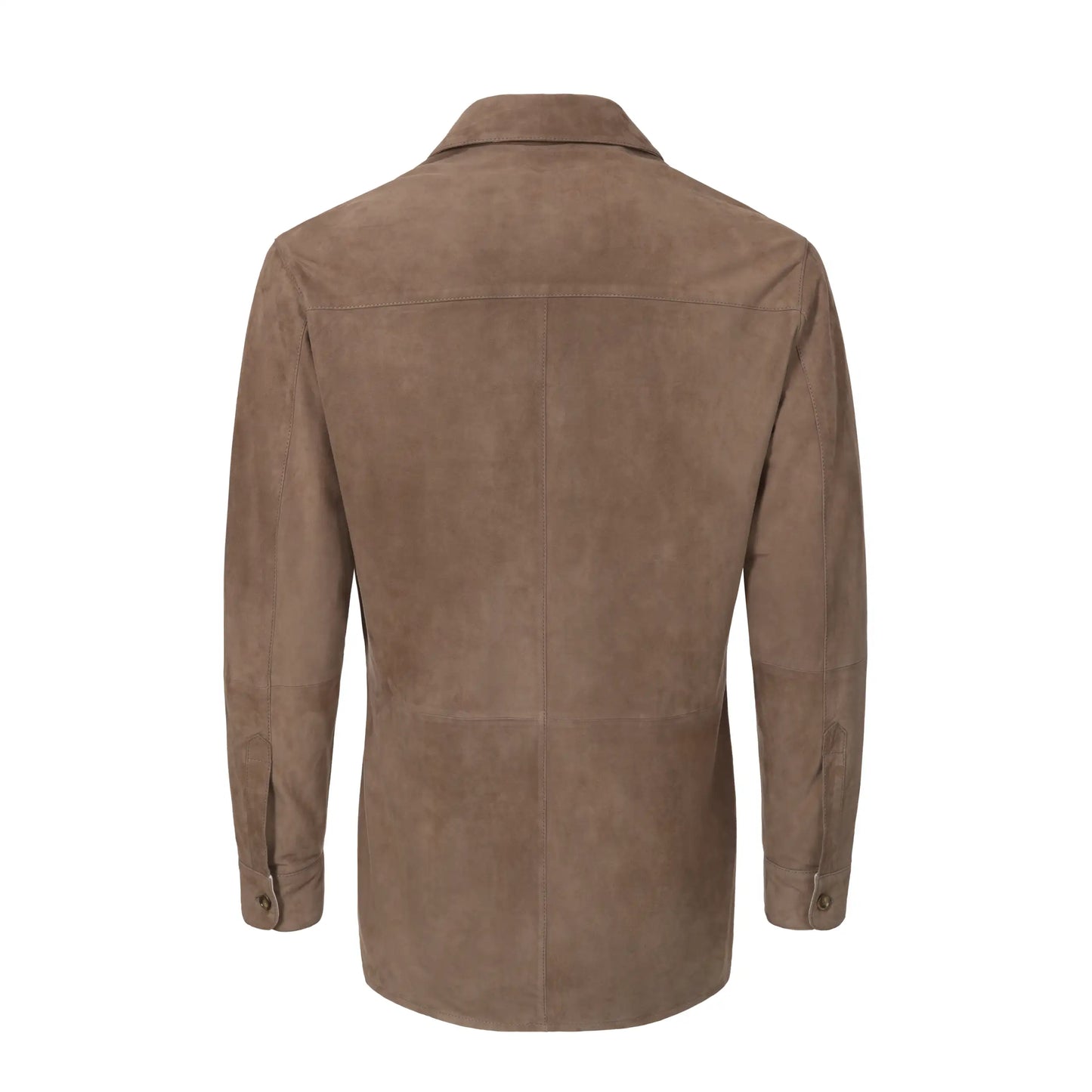 Leather Overshirt in Taupe