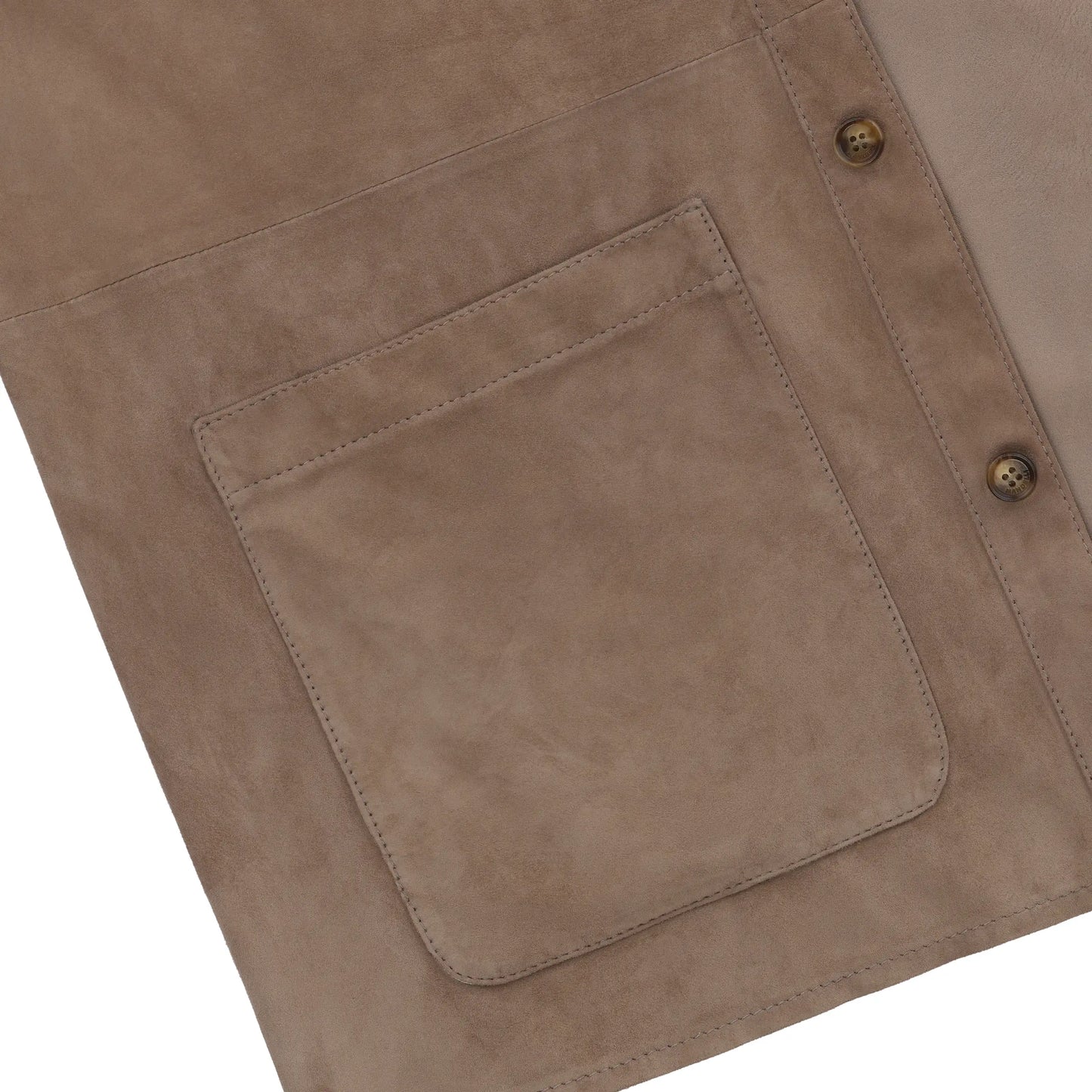 Leather Overshirt in Taupe