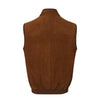 Hooded Leather Vest in Gingerbread