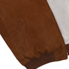 Hooded Leather Vest in Gingerbread