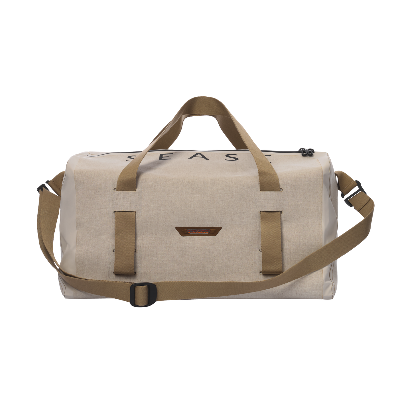 Linen Travel Duffle Bag in Light Beige