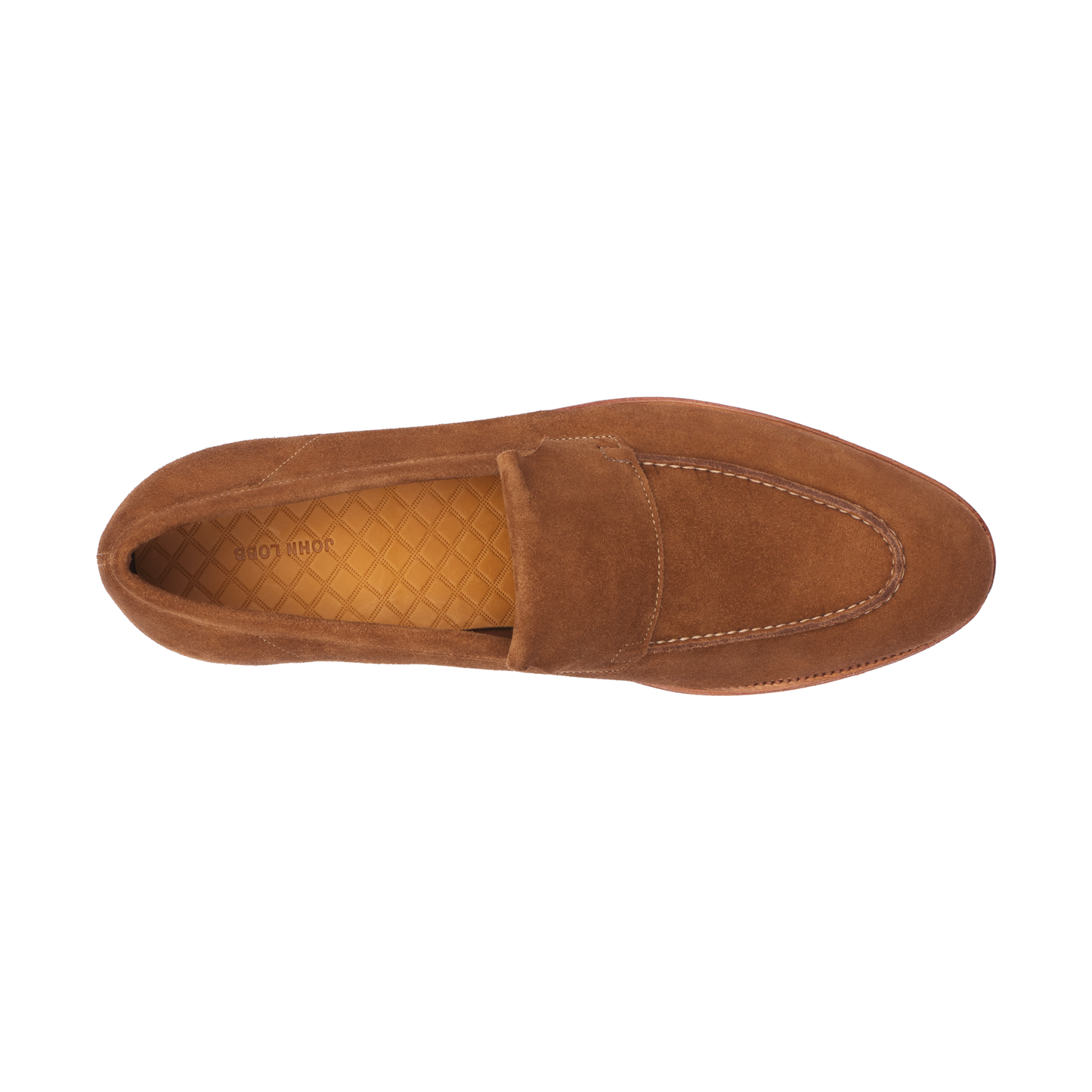 "Aley" Suede Loafer with Hand-Stitched Apron in Brown