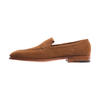 "Aley" Suede Loafer with Hand-Stitched Apron in Brown