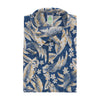 Flower Casual Bart Shirt with Blue Flowers Pattern