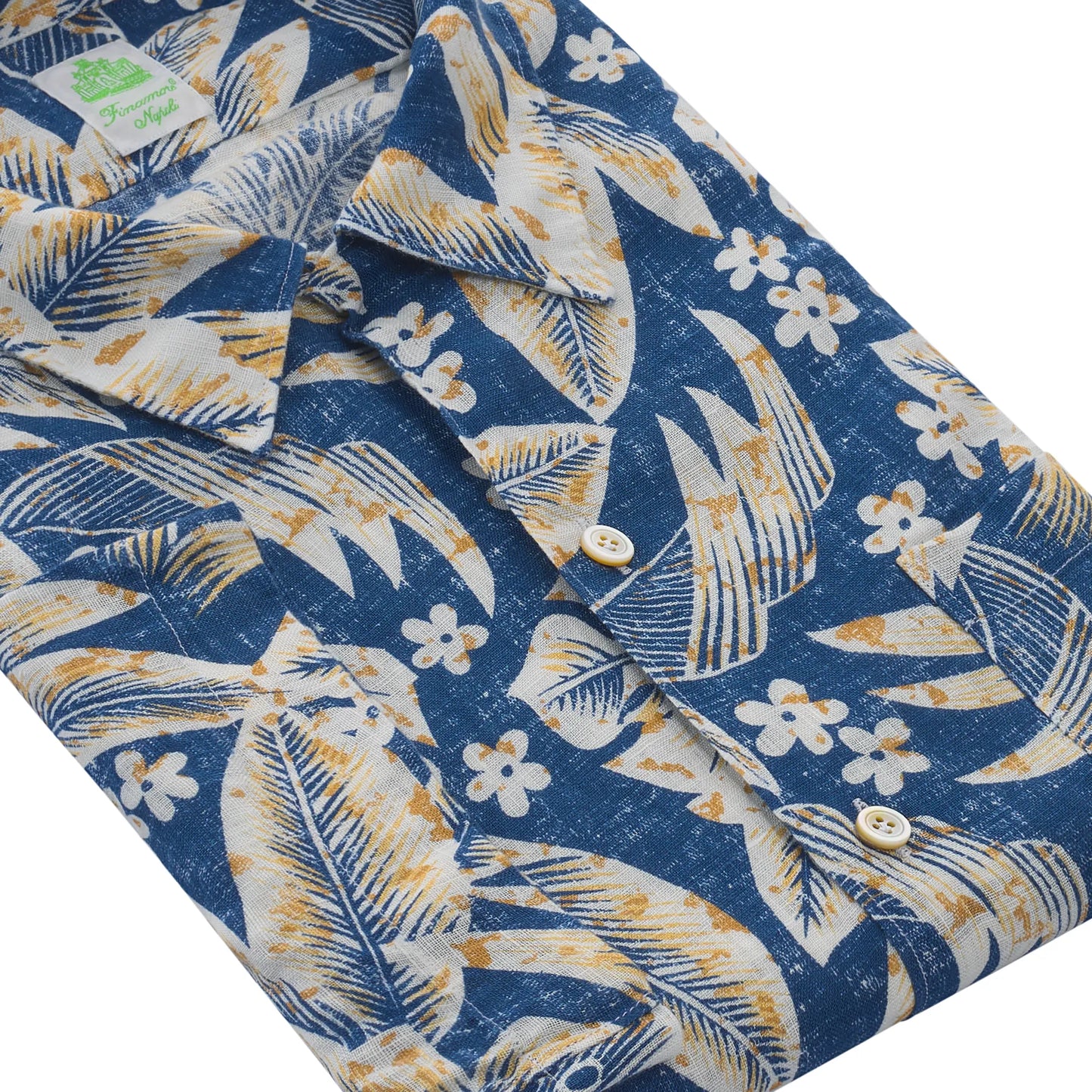 Flower Casual Bart Shirt with Blue Flowers Pattern