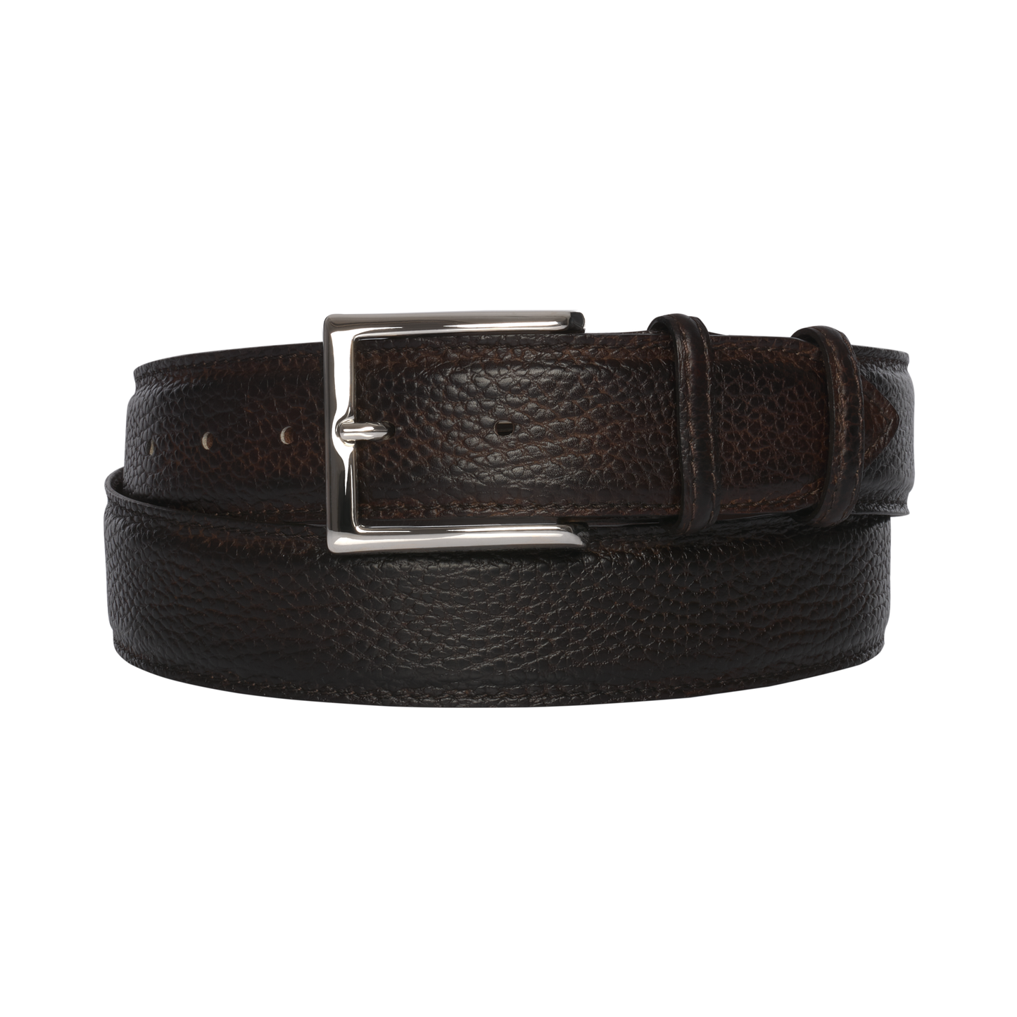 Bontoni Soft Grain Leather Belt in Antico Brown