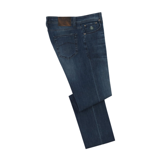 Luigi Borrelli Slim-Fit Stretch-Cotton Jeans in Denim Blue - SARTALE