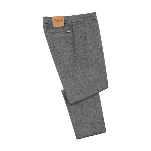 Marco Pescarolo Slim-Fit Bamboo, Silk and Linen-Blend Drawstring Trousers in Grey - SARTALE
