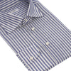 Cesare Attolini Tailored-Fit Cotton and Linen-Blend Striped Shirt in Blue - SARTALE