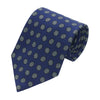 Hand-Printed Silk Blue Tie