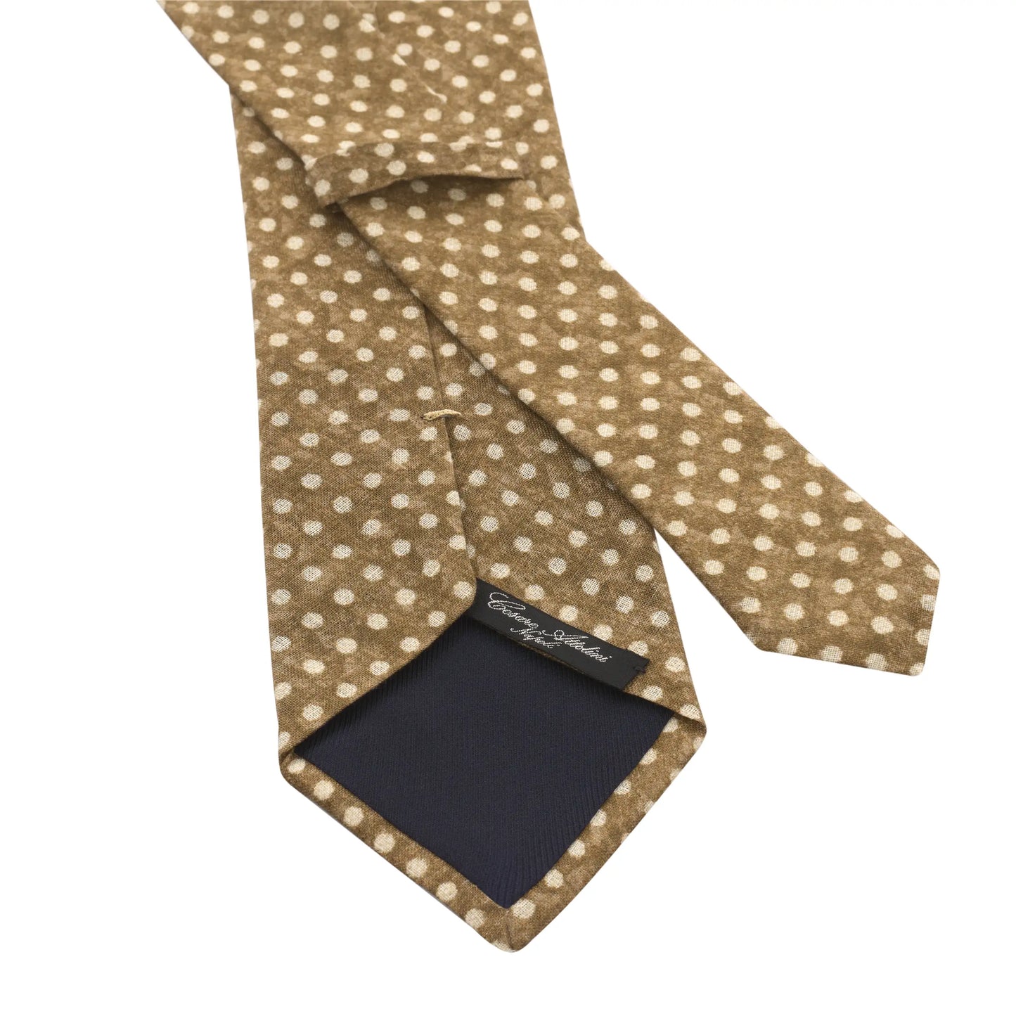 Polka-Dot Linen Brown Tie