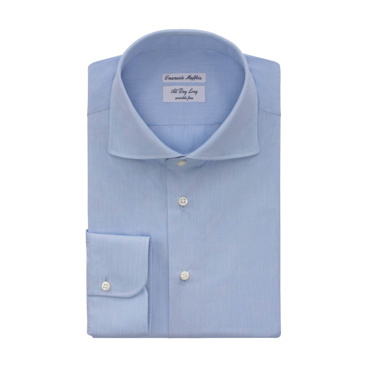 "All Day Long Collection" Cotton Light Blue Shirt with Cutaway Collar