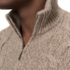 Pullover aus Woll- und Kaschmirmischung mit Reißverschluss in Beige