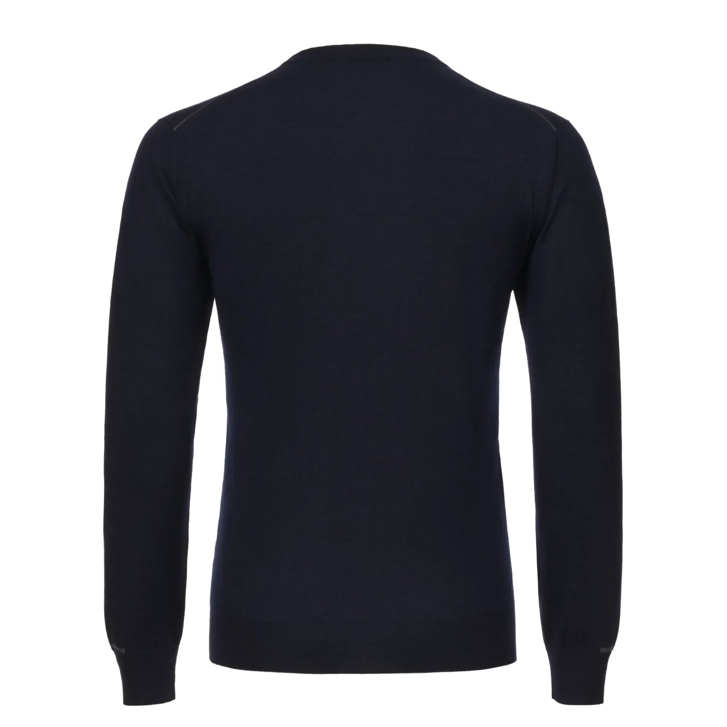 Cashmere Blend Sweater in Dark Blue with Grey Details