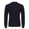 Cashmere Blend Sweater in Dark Blue with Grey Details