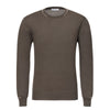 Cashmere Blend Sweater in Earth Brown with White Details