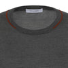 Cashmere Blend Sweater in Grey with Red Details