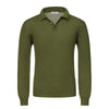 Cashmere Blend Polo Shirt in Crocodile Green