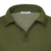 Cashmere Blend Polo Shirt in Crocodile Green