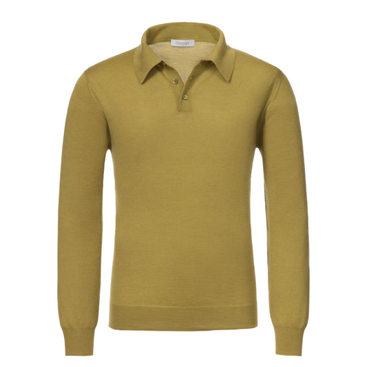 Cashmere Blend Polo Shirt in Corn Yellow