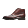 Bontoni «Campagna» Six-Eyelet Leather Derby Boots with Hand-Stitched Details in Whisky Brown - SARTALE