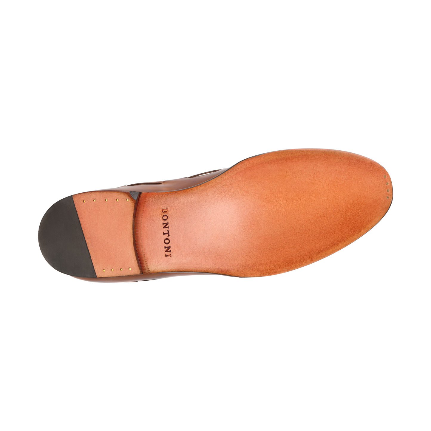 Bontoni «Conte Massimo» Leather Tassel Loafer with Hand-Stitched Apron in Cognac - SARTALE