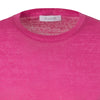 Cruciani Crew-Neck Linen T-Shirt in Neon Pink - SARTALE
