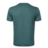 Leinen-T-Shirt mit Rundhalsausschnitt in Grün