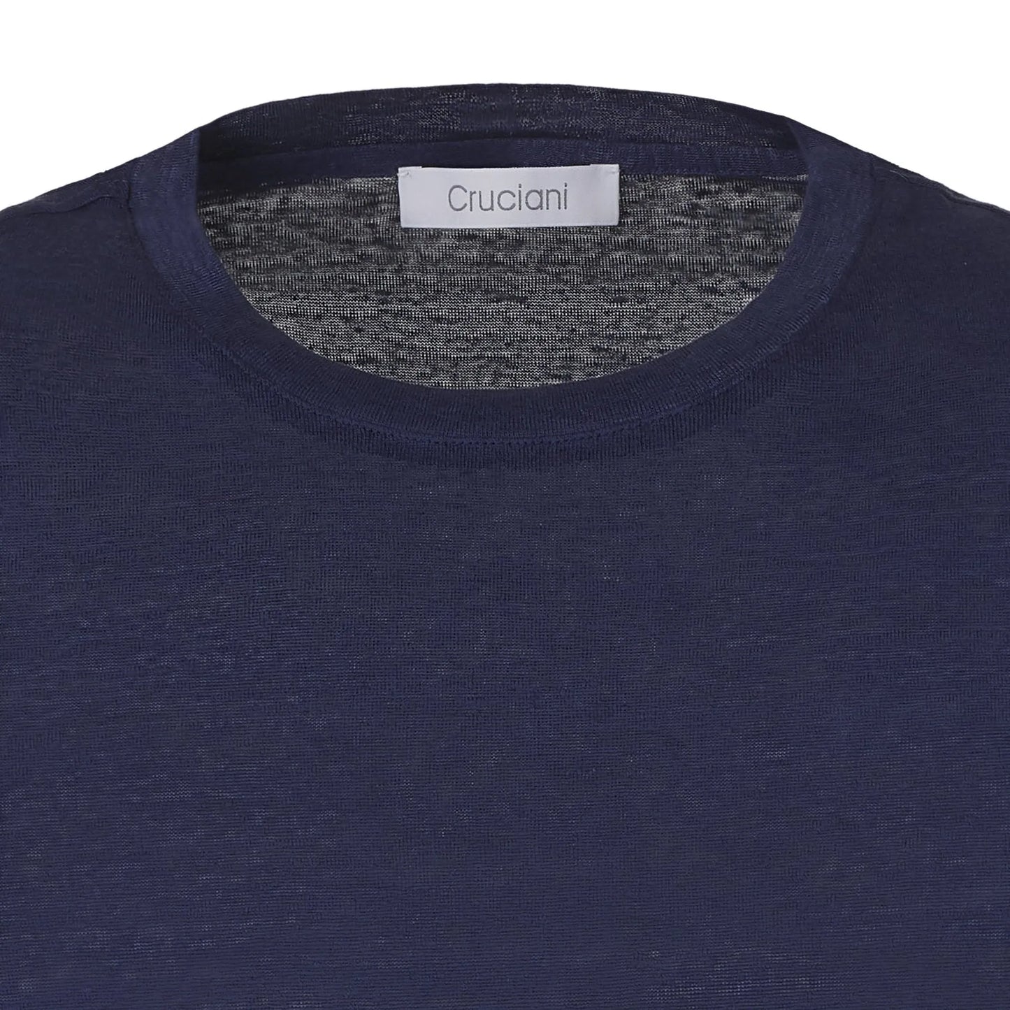 Crew-Neck Linen T-Shirt in Blue