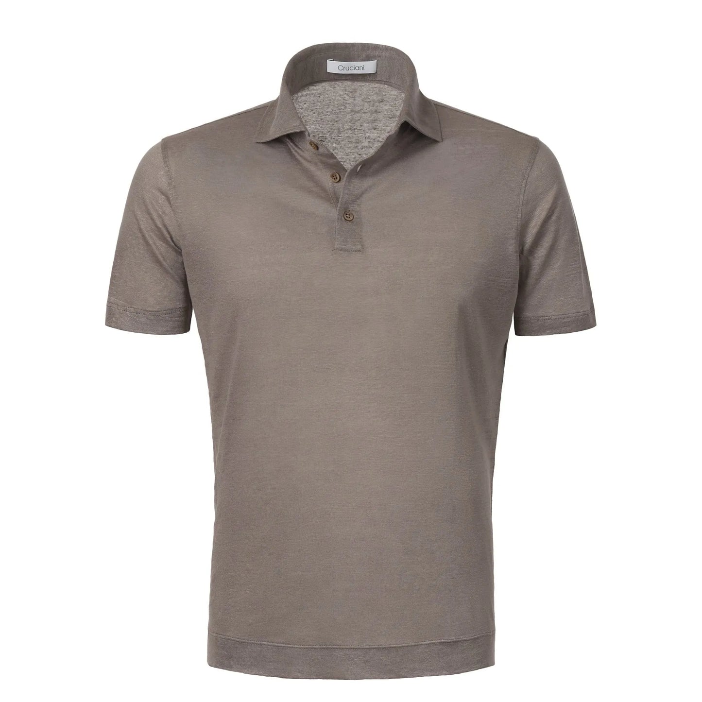 Linen Polo Shirt in Brown Cruciani - Sartale