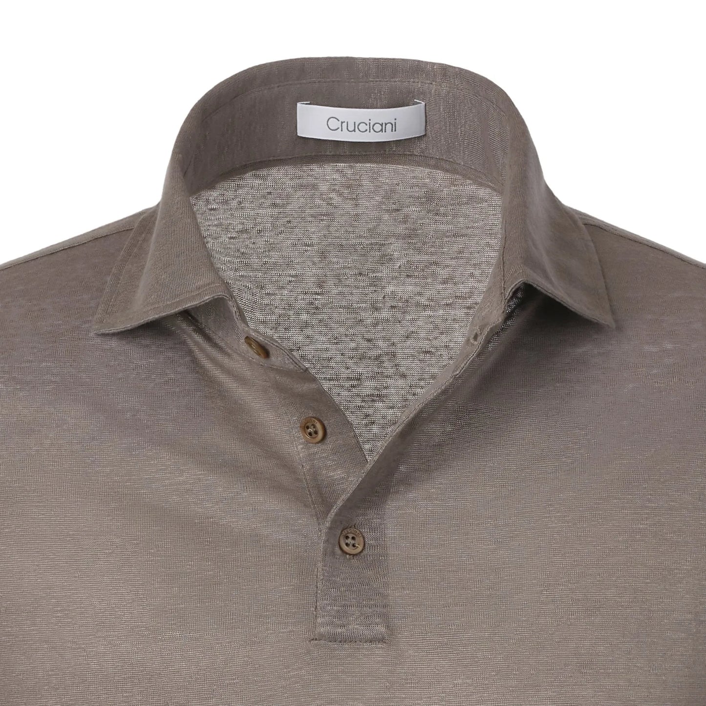 Linen Polo Shirt in Brown